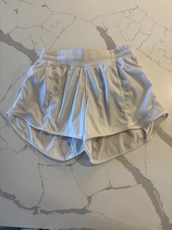 lululemon athletica Pants - Lululemon Hotty Hot Short 4” Inseam ~ 4 ~ White with Nude Liner